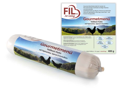 FIL Gourmet Vollkostmenü Wurst Huhn mit Topinambur, Spinat & Kartoffel