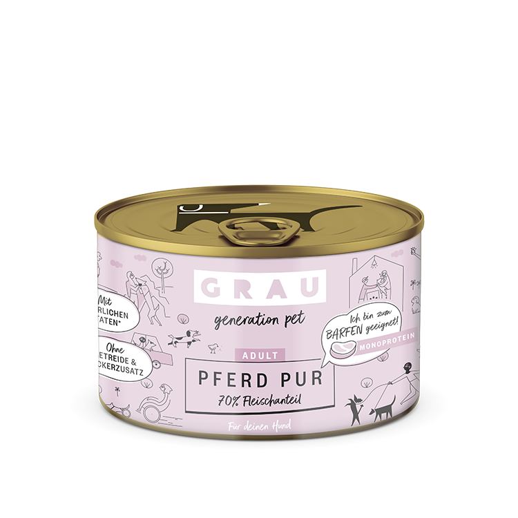 Grau Grau Dog NF Pferd Pur 200g