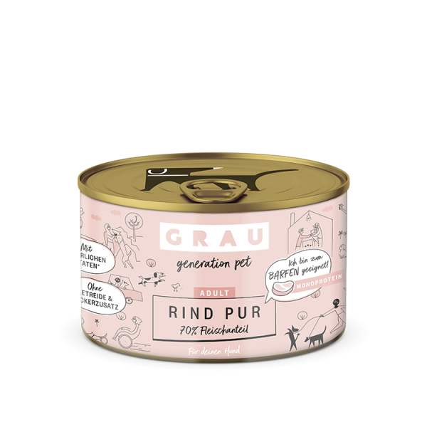 Grau Grau Dog NF Rind Pur 200g