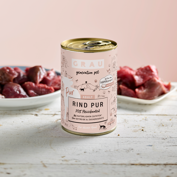 Grau Grau Dog NF Rind Pur 400g