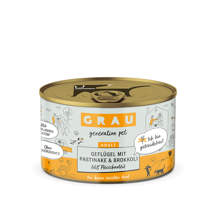 Grau Grau Dog NF Geflügel mit Pastinake & Brokkoli 200g