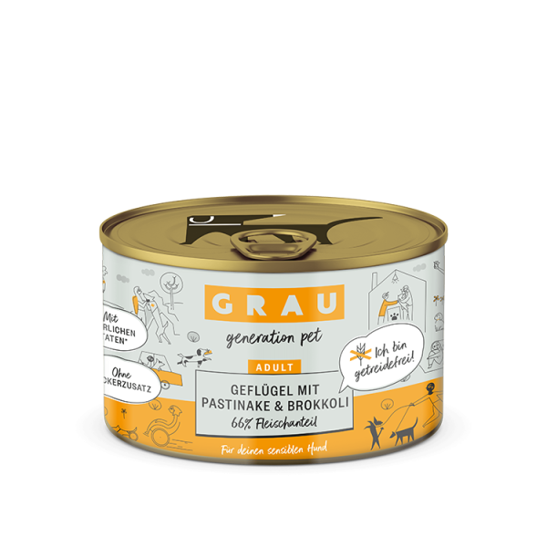 Grau Grau Dog NF Geflügel mit Pastinake & Brokkoli