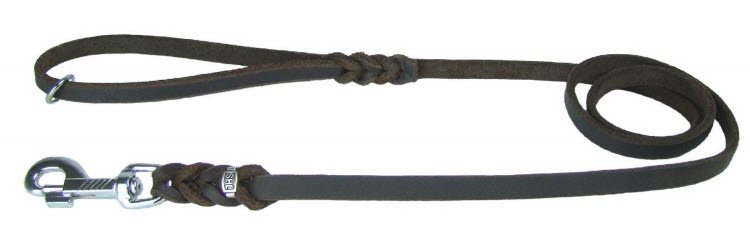 JHS Lederleine geflochten mit Schlaufe 8mm/130cm