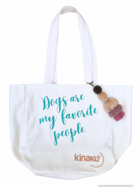 Kinaku Stofftragetasche "Dogs are my favorite people"