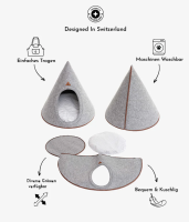 PET&CO Tonto - Luxury Dog and Cat Tipi Felt Gray