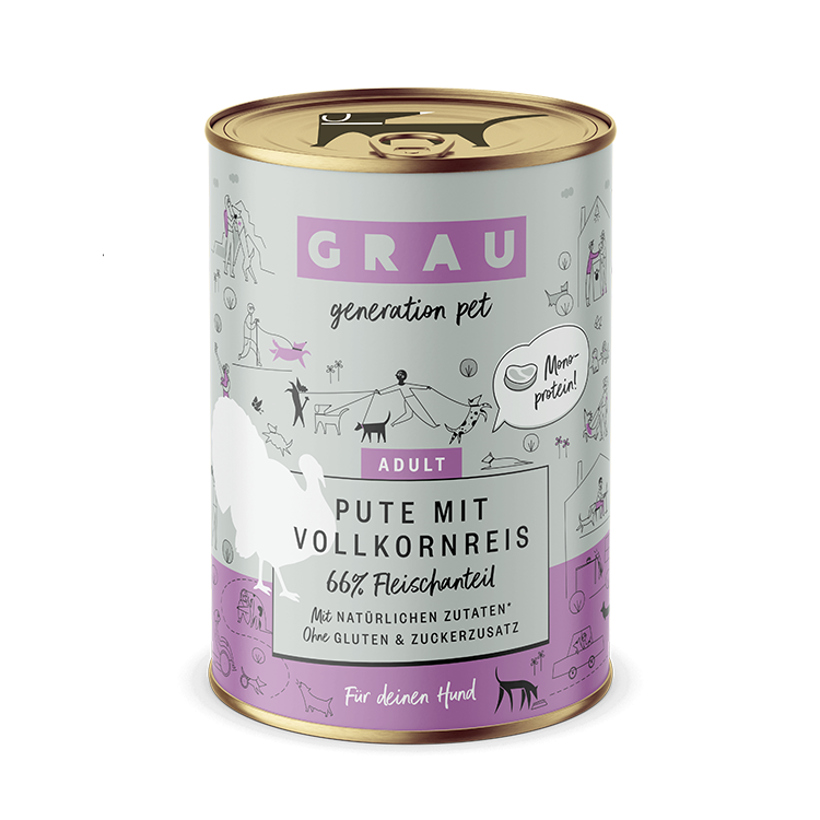 Grau Grau Dog NF Pute mit Vollkornreis 400g