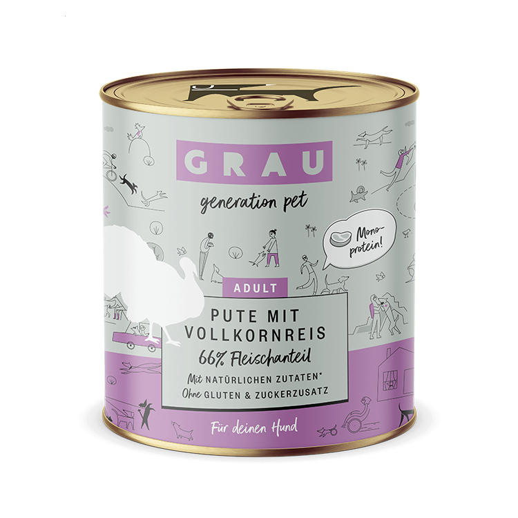 Grau Grau Dog NF Pute mit Vollkornreis 800g