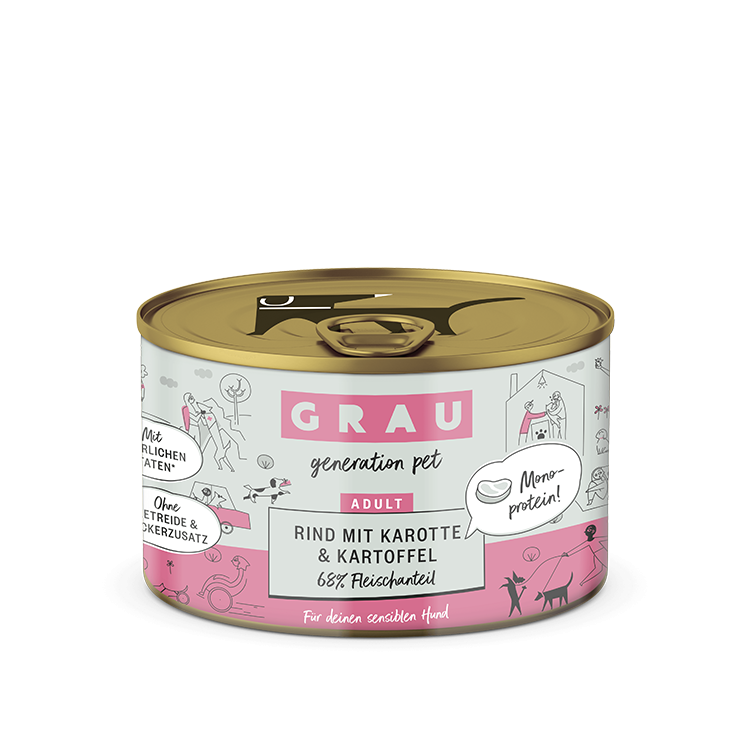 Grau Grau Dog NF Rind mit Karotte & Kartoffel 200g