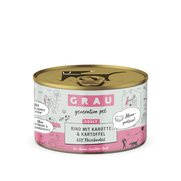 Grau Grau Dog NF Rind mit Karotte & Kartoffel