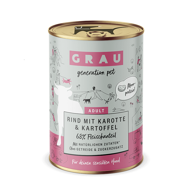 Grau Grau Dog NF Rind mit Karotte & Kartoffel 400g