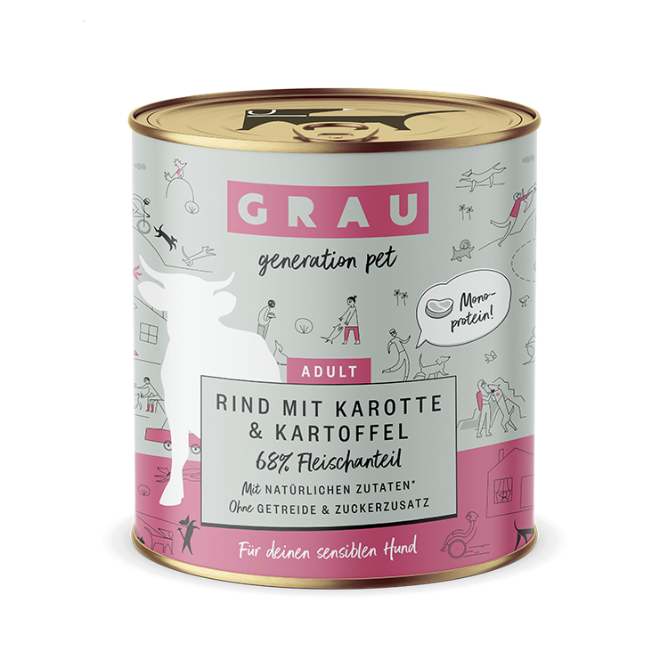 Grau Grau Dog NF Rind mit Karotte & Kartoffel 800g