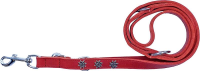 KMY LEderleine Edelweissdekor 180cm 20mm matt rot