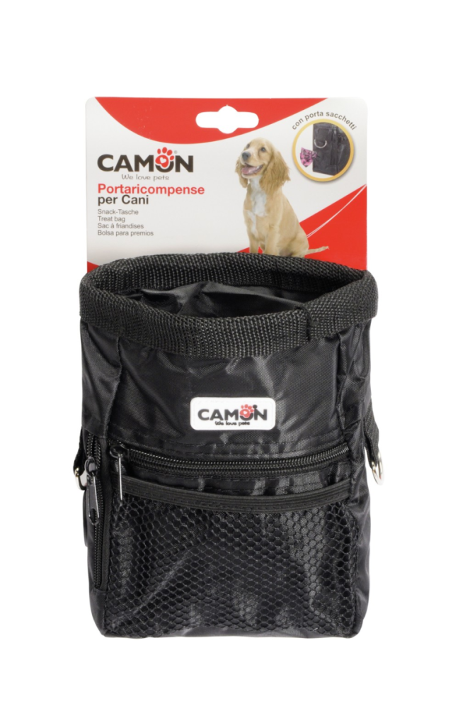 Camon Snacktasche Oxford mit Gurt und Taschenhalter, schwarz, Gr.L 14x6x18 cm