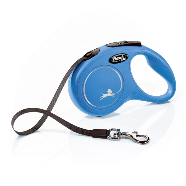 Flexi BLAU NEW CLASSIC Gurtleine, S, 5m
