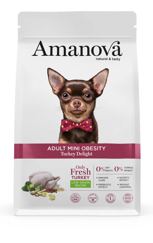 Amanova Canine Adult Mini Obesity - Turkey Delight Low Grain - Truthahn, 800g