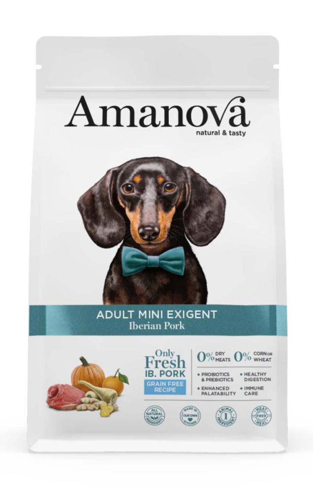 Amanova Canine Adult Mini Exigent - Iberian Pork Grain Free - Iberisches Schwein, 800g