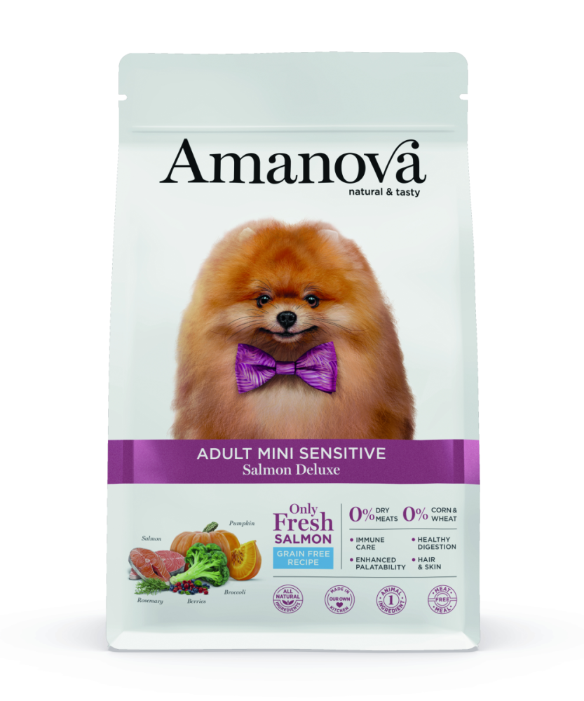 Amanova Canine Adult Mini Sensitive Salmon Deluxe Grain Free- Lachs, 800g