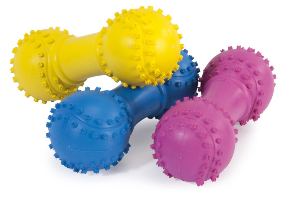 Camon Gummispielzeug mit Squeaker - Hantel - cm10