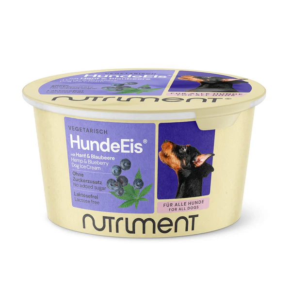 Nutriment Hundeglace Hanf Blaubeere im Becher 90ml