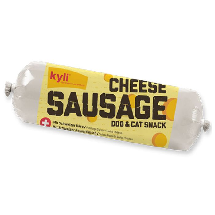 Kyli Cheese Sausage Dog & Cat Snack, Poulet mit Käse 120g