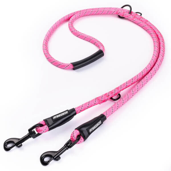 Freezack Doppelführleine Rope reflektierend pink Gr.L