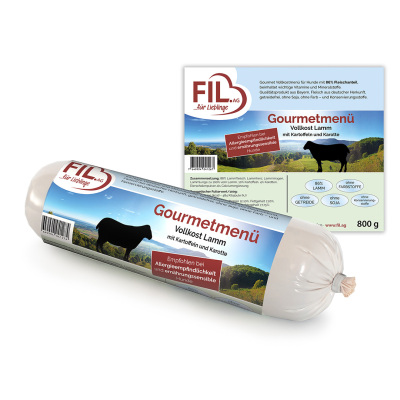 FIL Gourmet Vollkostmenü Wurst Lamm mit Kartoffel & Karotten 800g
