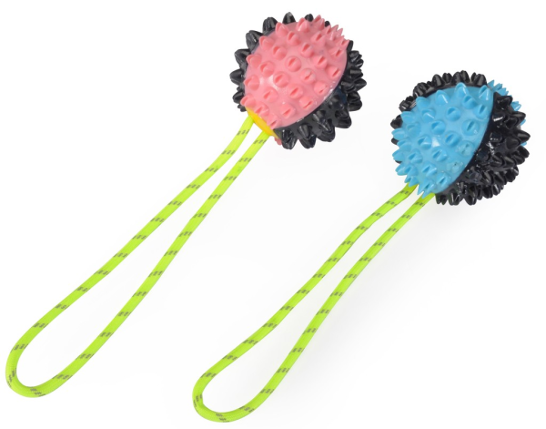 Camon Ball mit Noppen TPR 7.3cm und Seilschlaufe reflektierend