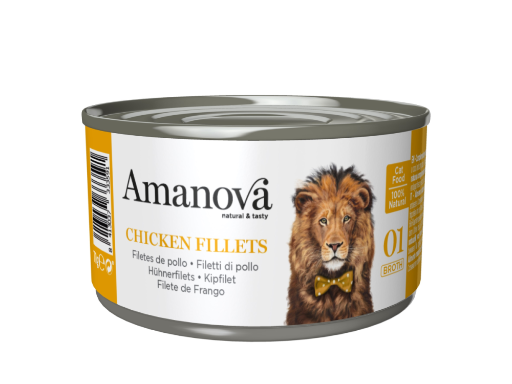 Amanova Feline Adult - Chicken Fillets Grain Free - Huhn - 01 (Bouillon), 70g