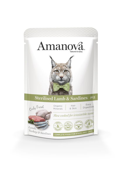 Amanova Feline Adult Sterilised - Lamb & Sardines Grain Free P13, 85g