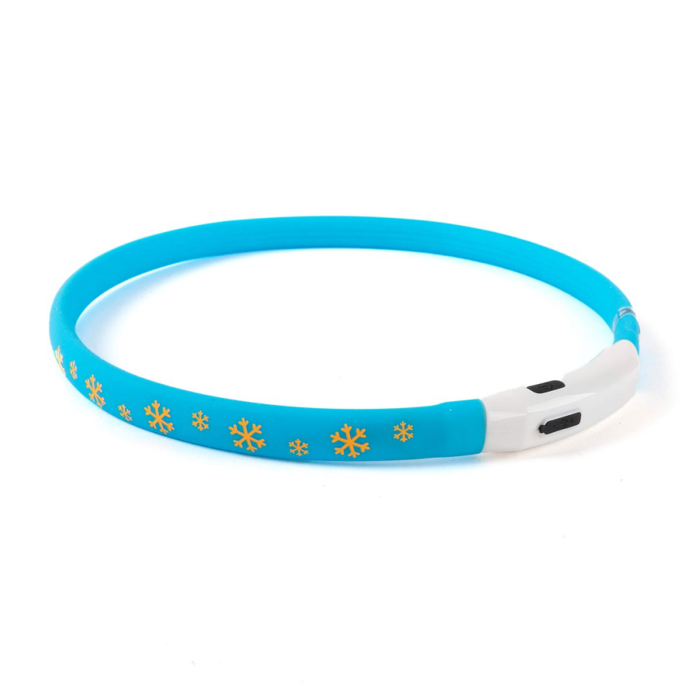 Freezack Flash Ring Snow für Hunde blau, 65cm / 1cm individuell zuschneidbar