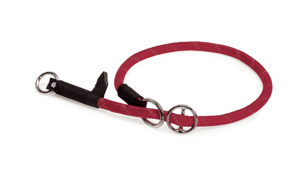 Camon Reflektierendes Zugstophalsband aus Seil rot-10x600