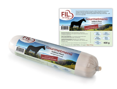 FIL Gourmetmenu Wurst Pferd mit Apfel & Karotten 400g